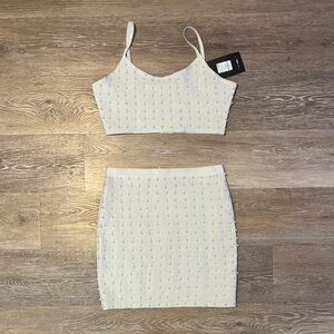 Fashion Nova Cream Pearl Set